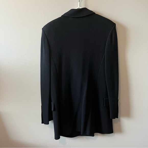 ST. JOHN Basics Tweed Knit Double Breasted Blazer Jacket Size 10 - Picture 4 of 7